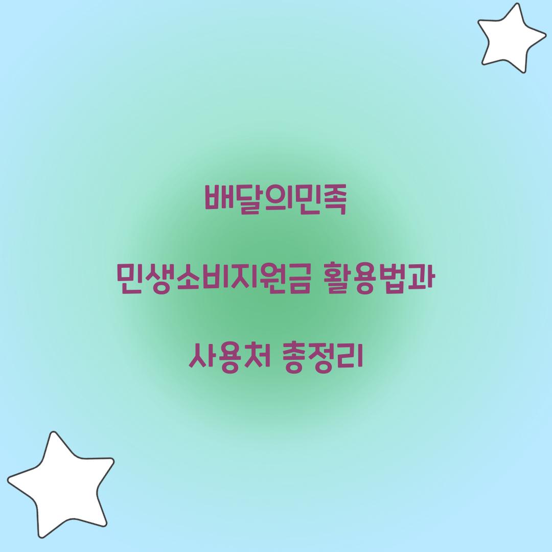 배달의민족 민생소비지원금