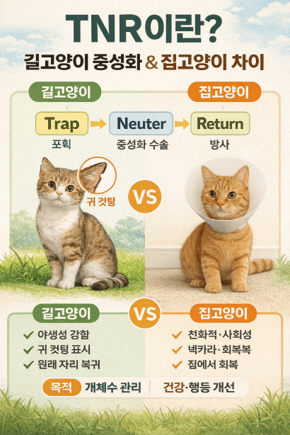 TNR이란? 길고양이 중성화와 집고양이의 차이