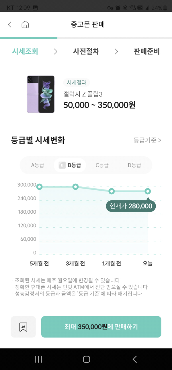 갤럭시z플립3 중고판매 가격