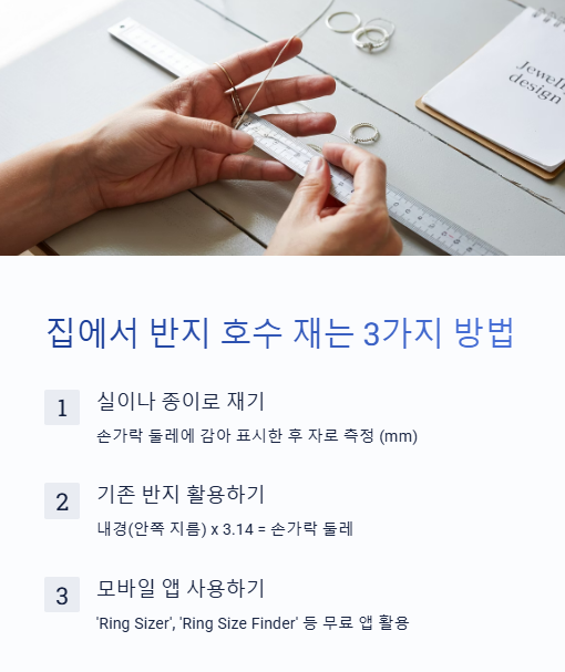 집에서 반지 호수 재는 3가지 방법