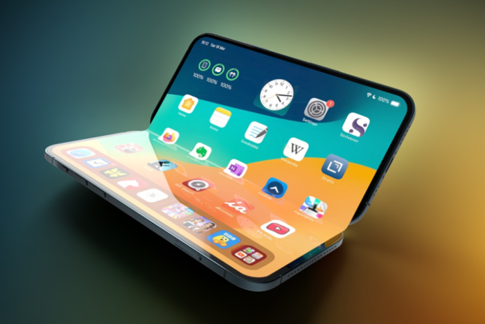 폴더블 아이폰 렌더링.