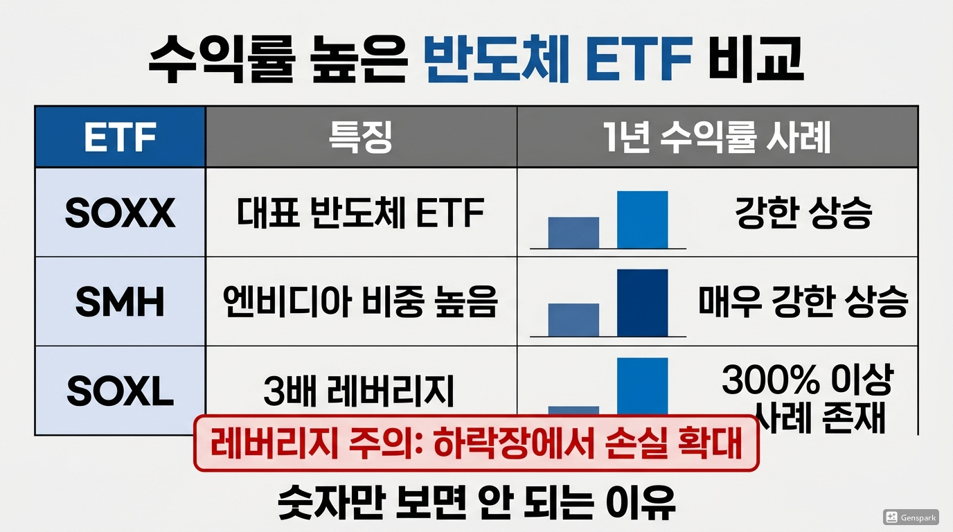 수익률 높은 반도체 ETF 비교
