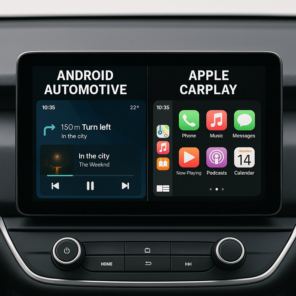 차량용 OS 경쟁: 안드로이드 오토모티브 vs 애플 카 플레이