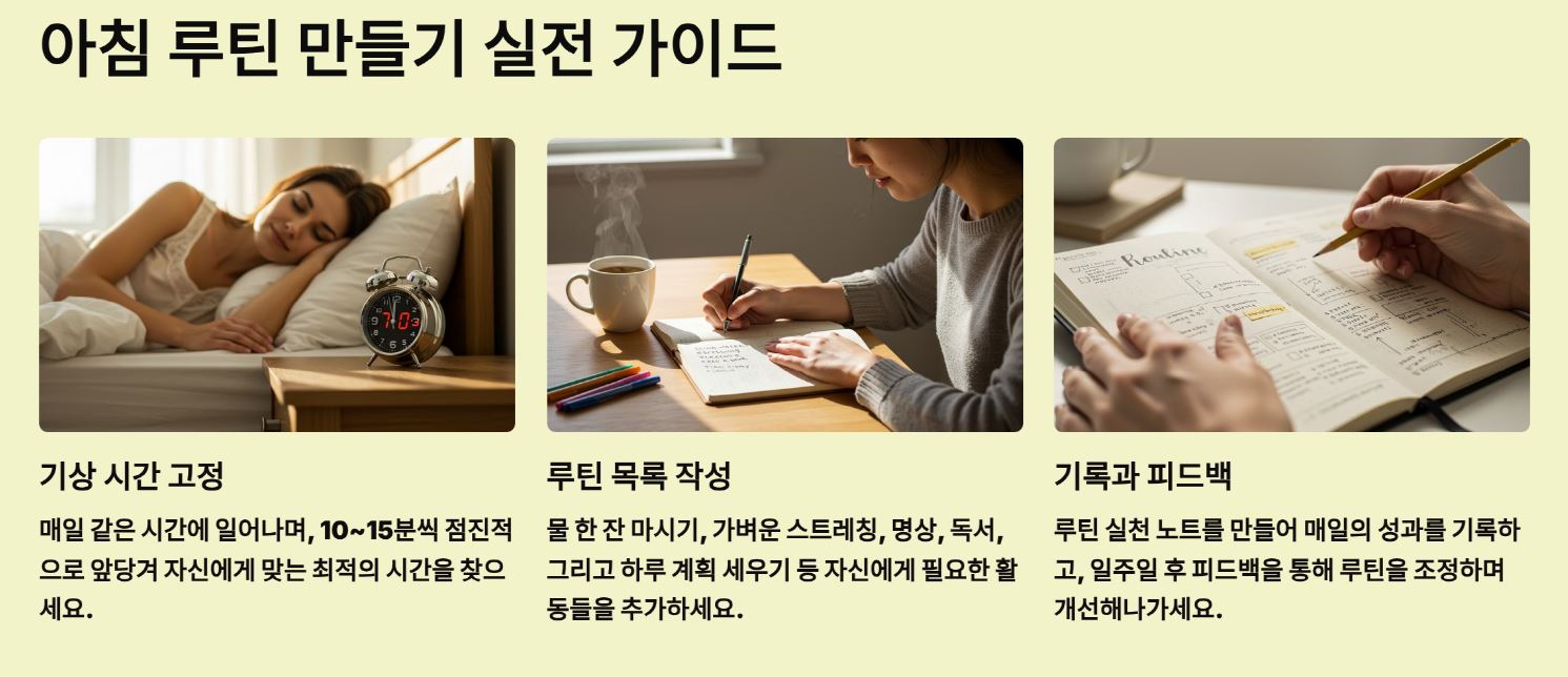 아침 루틴 만들기 실전 가이드