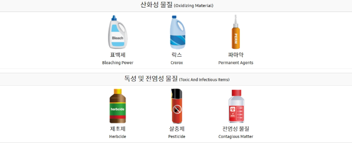 기내 반입 금지 물품