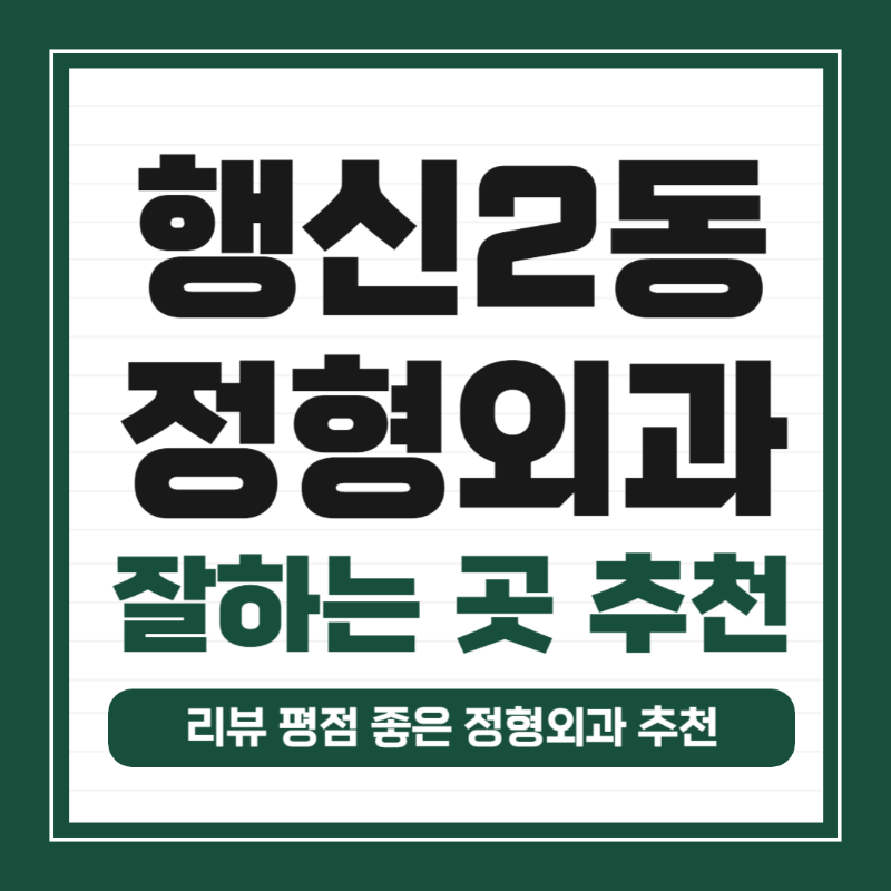 고양시 행신2동 정형외과 유명하고 잘하는 곳 추천 TOP 5