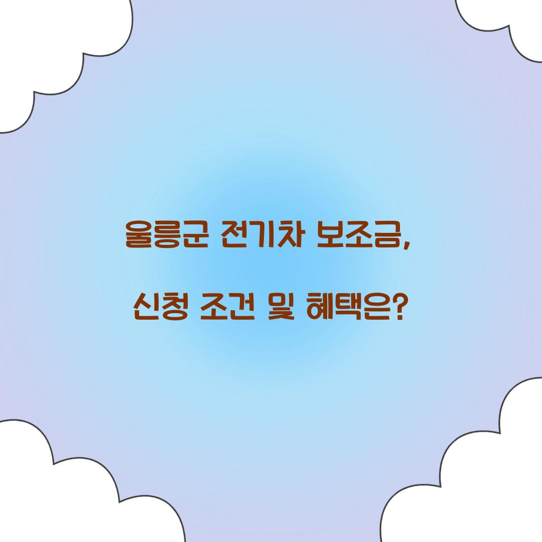울릉군 전기차 보조금