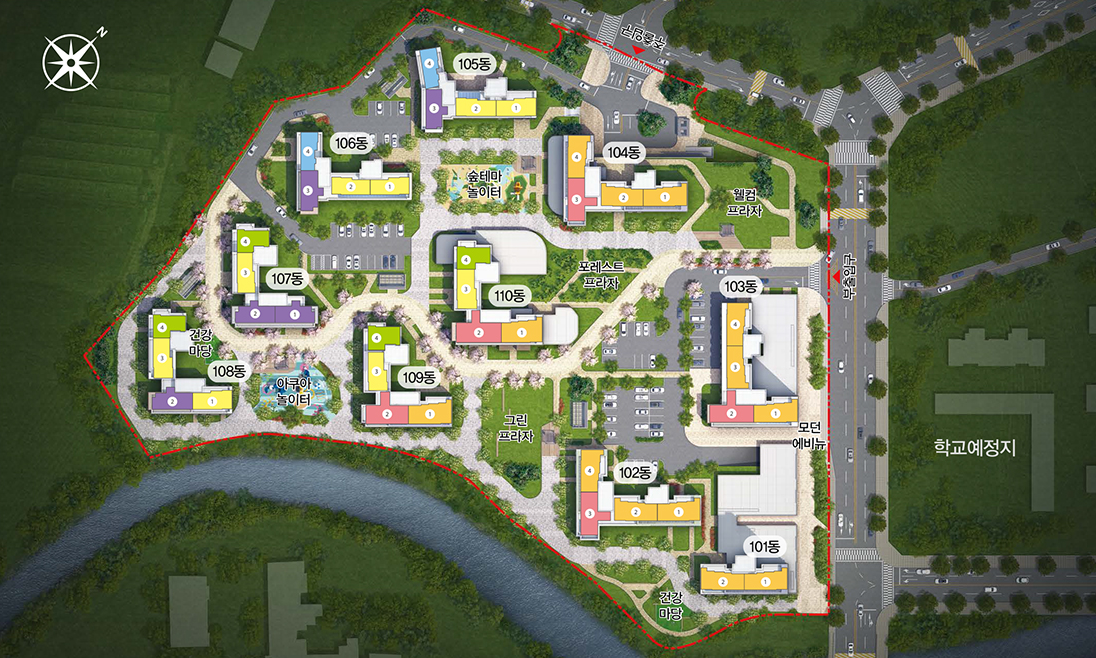 해링턴 플레이스 스마트밸리 단지 배치도