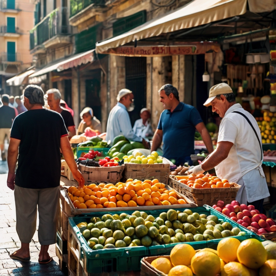 팔레르모 시장을 묘사한 이미지
