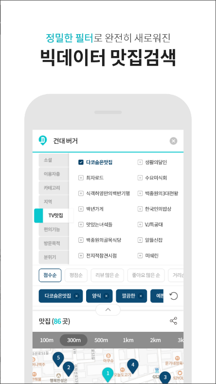 다이닝코드, 빅데이터 맛집, 주변맛집, 전국맛집 제공