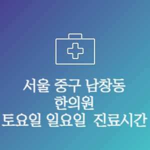 서울 중구 남창동 주말 토요일 일요일 문여는 병원 진료시간