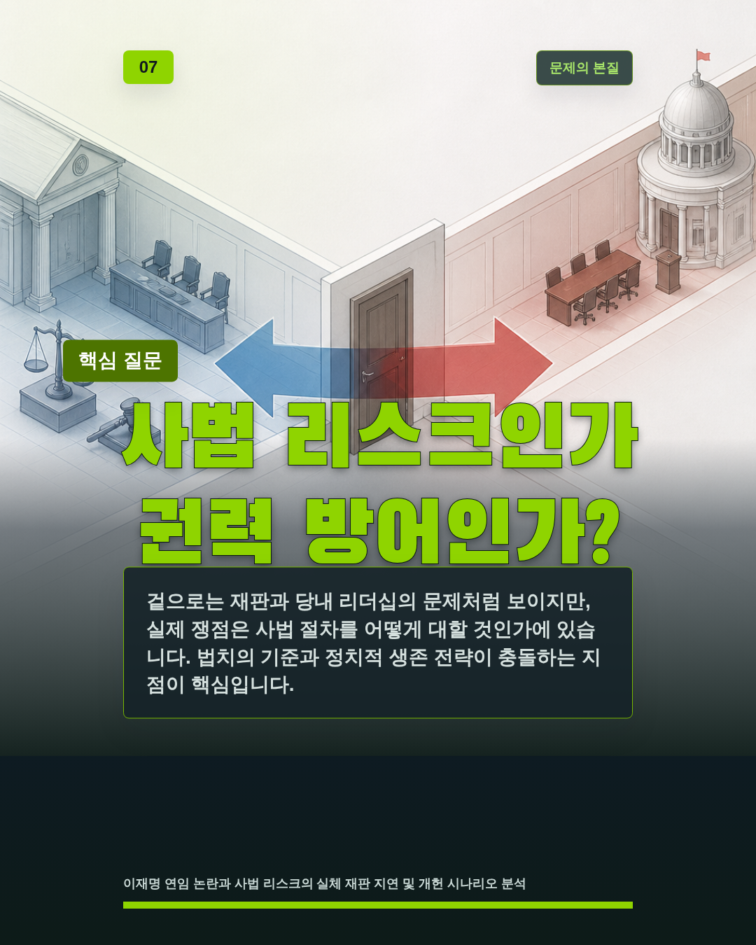 사법 리스크인가 권력 방어인가?