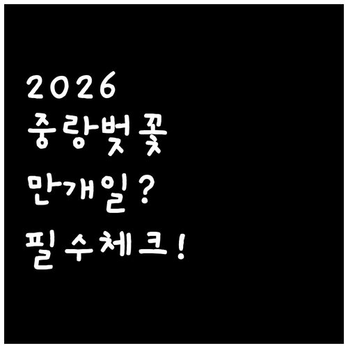 2026년 서울 중랑구 벚꽃 개화 시..