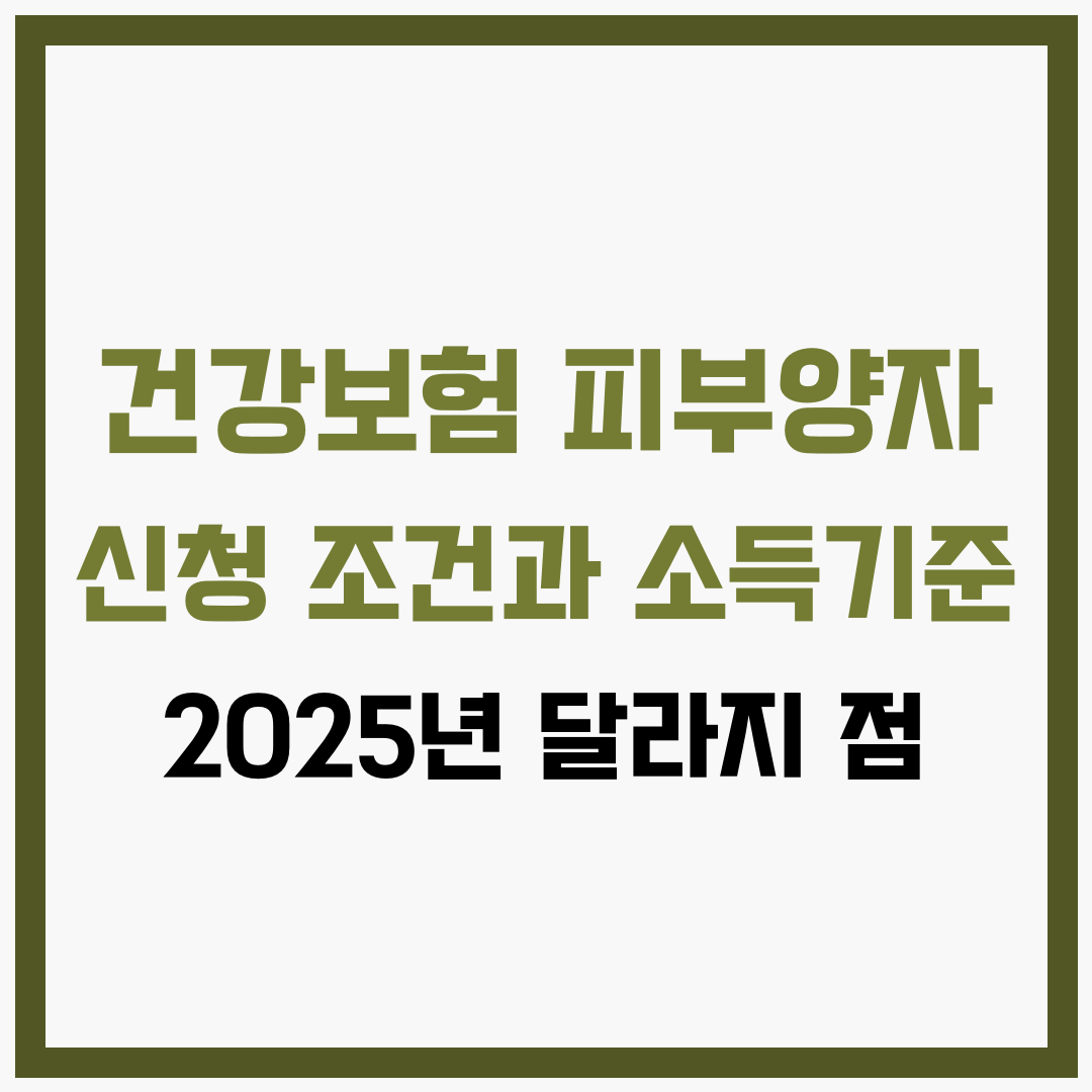 건강보험 피부양자