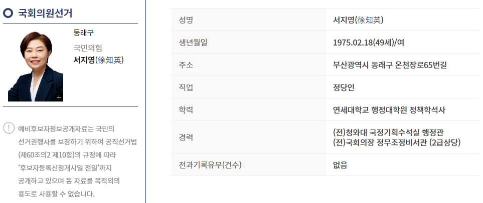 서지영 후보
