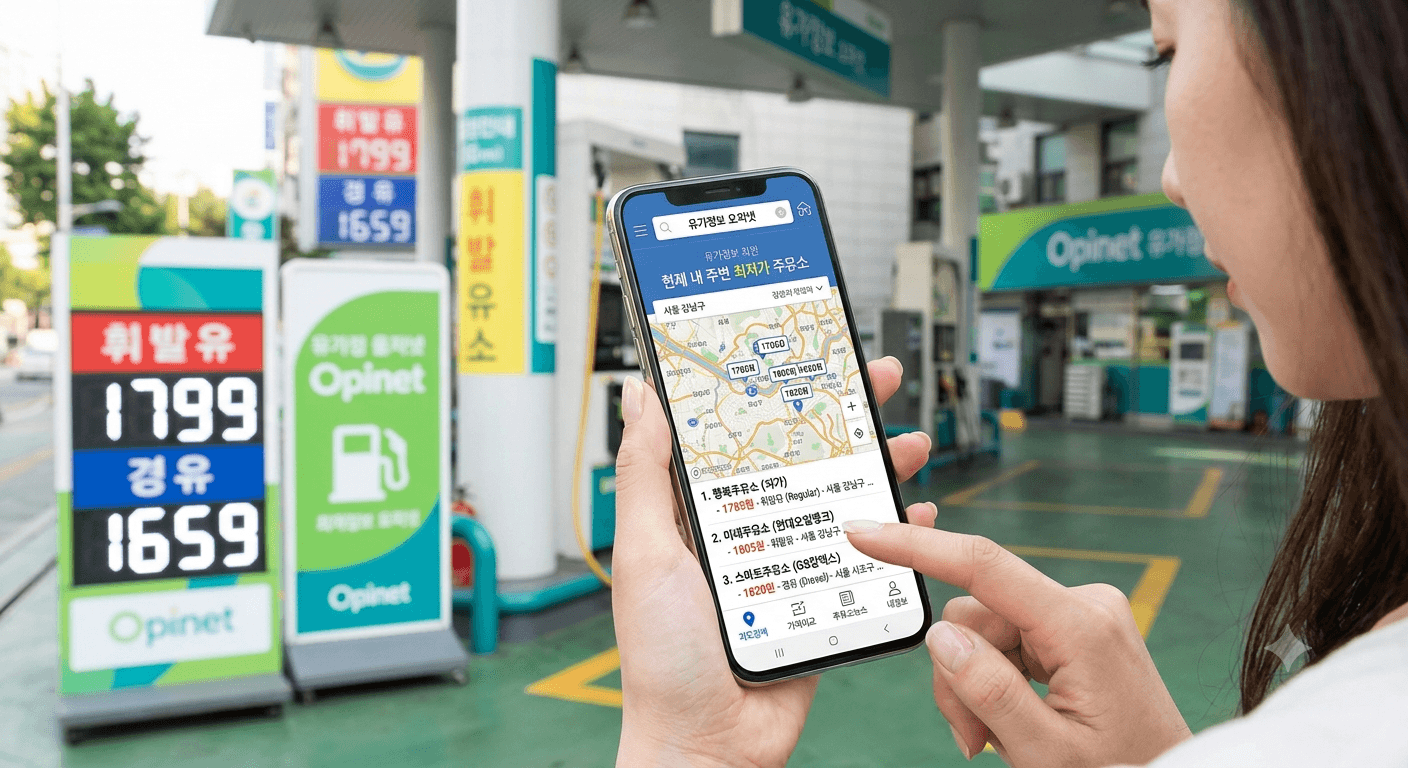 오피넷(Opinet) 어플에서 가격정보 확인