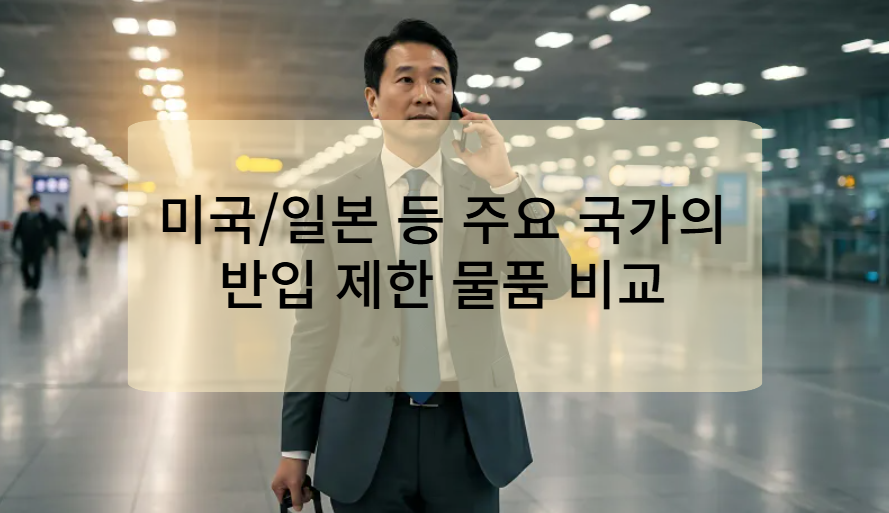 미국/일본 등 주요 국가의 반입 제한 물품 비교