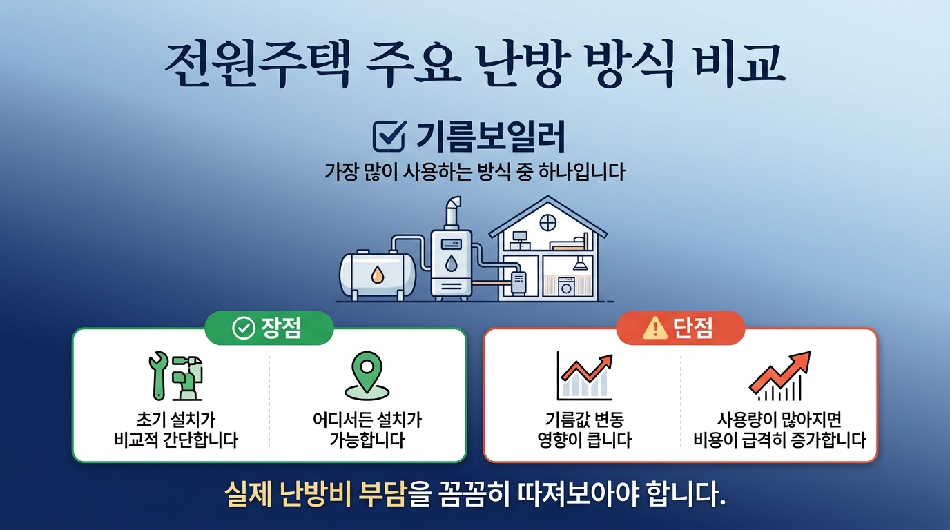 기름보일러 난방 방식의 장단점 설명