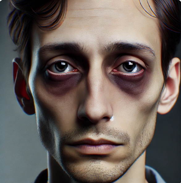 심한 다크서클이 있는 사람의 사진