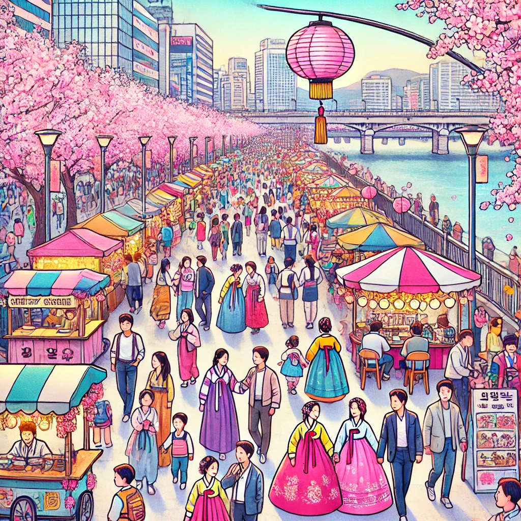 여의도 벚꽃 축제 그림