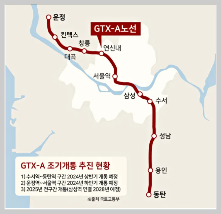 GTX A 노선도