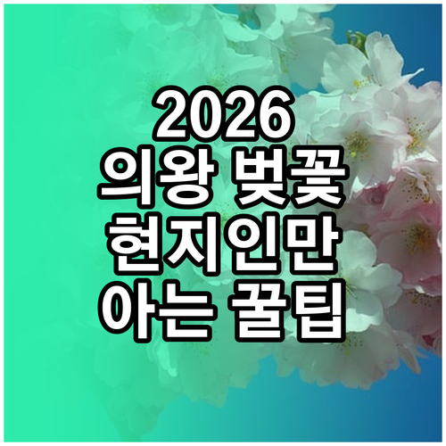 2026년 의왕 벚꽃 개화 일정 및 ..