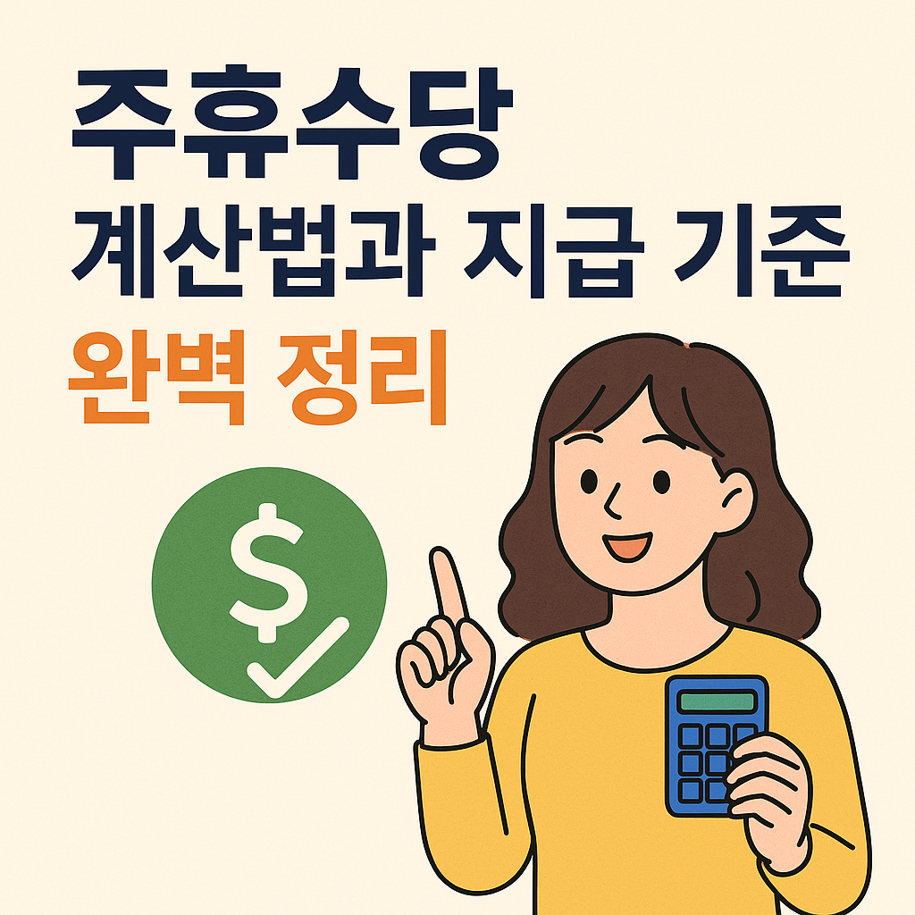 주휴수당 계산법과 지급 기준 완벽 정리