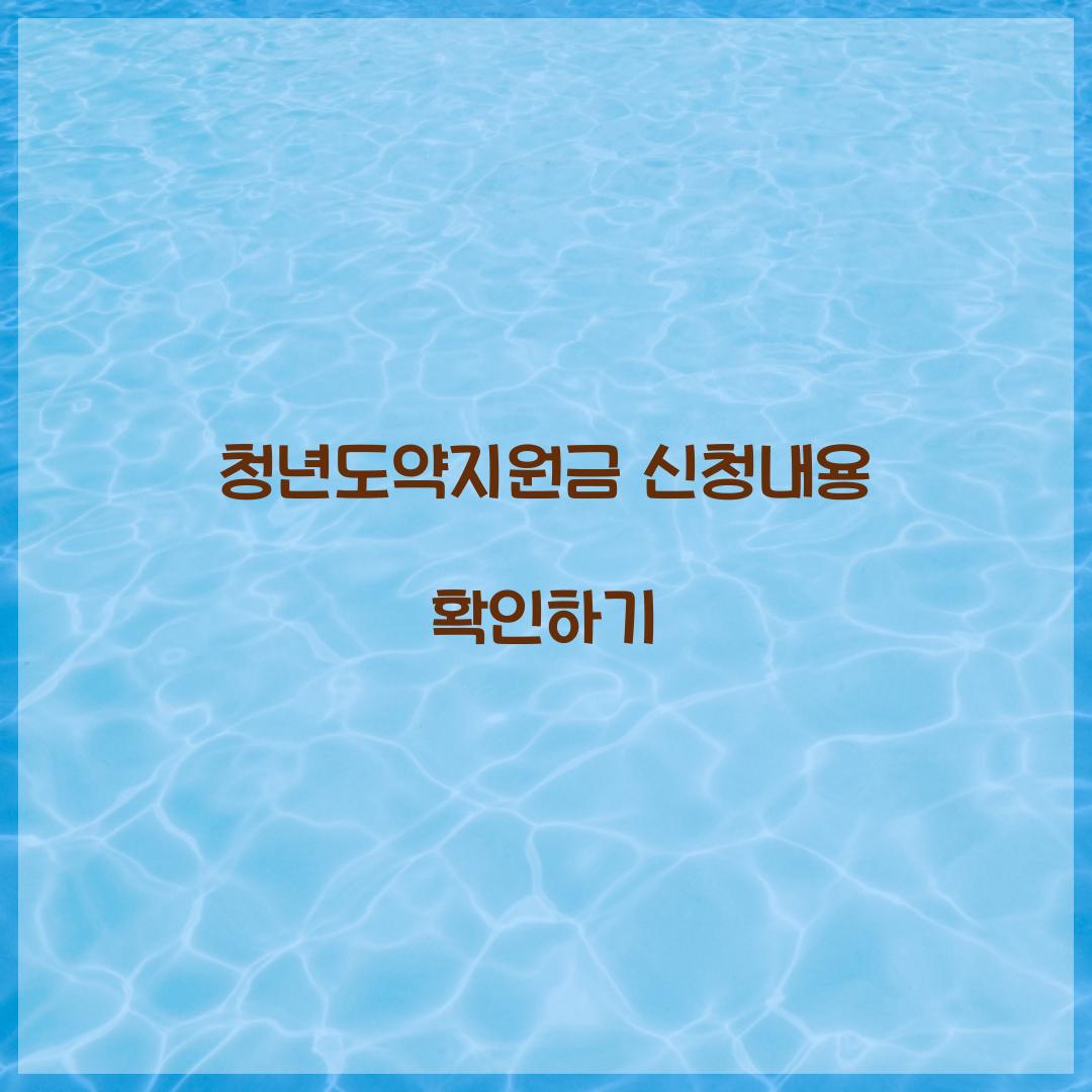 청년도약지원금 신청내용