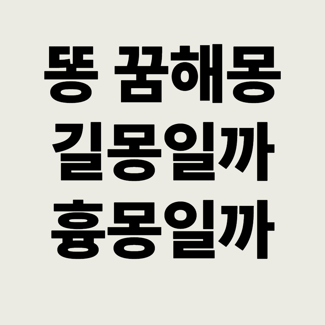 똥-꿈해몽-길몽-흉몽