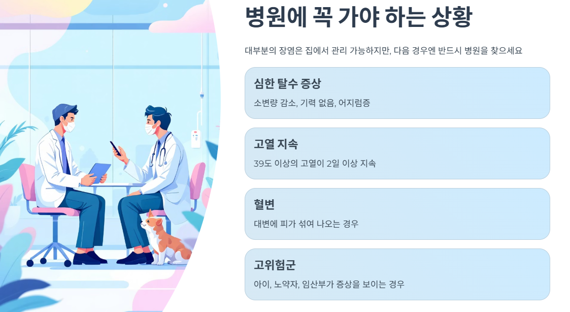 병원에 꼭 가야 하는 상황