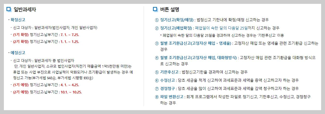 부가가치세 신고 납부