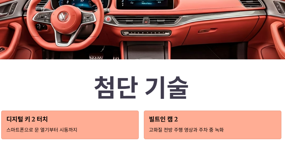 첨단 편의사양 대거 탑재