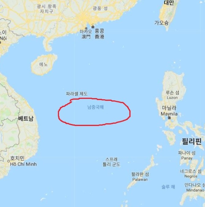 남중국해의 위치