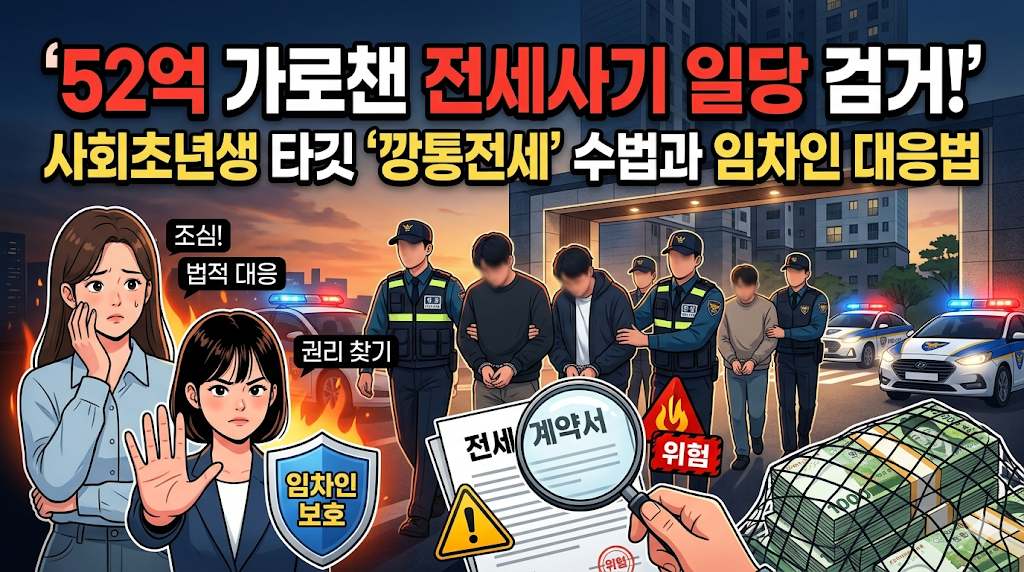 52억 가로챈 전세사기 일당 검거! 사회초년생 타깃 '깡통전세' 수법과 임차인 대응법