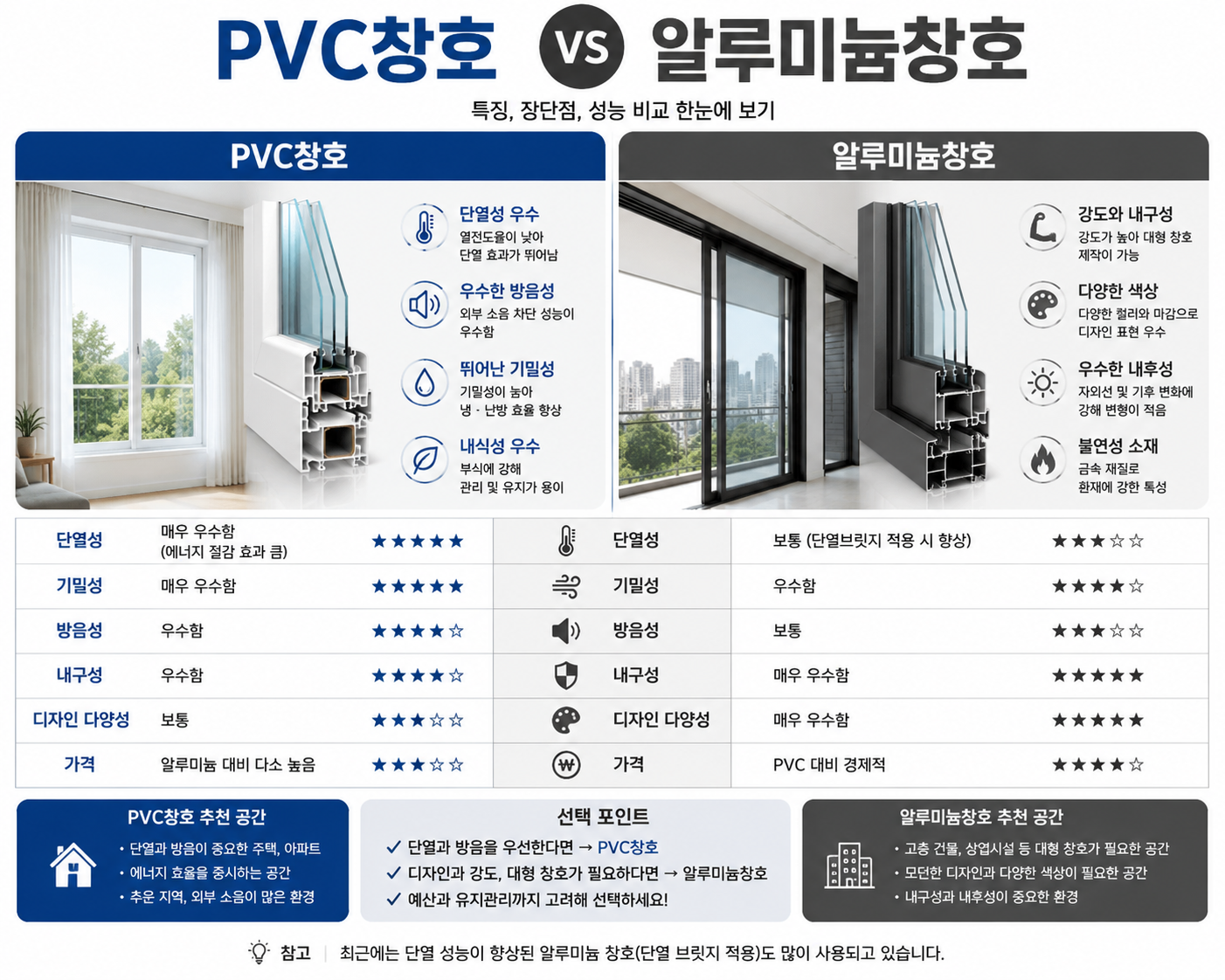 PVC창호 VS 알루미늄창호
