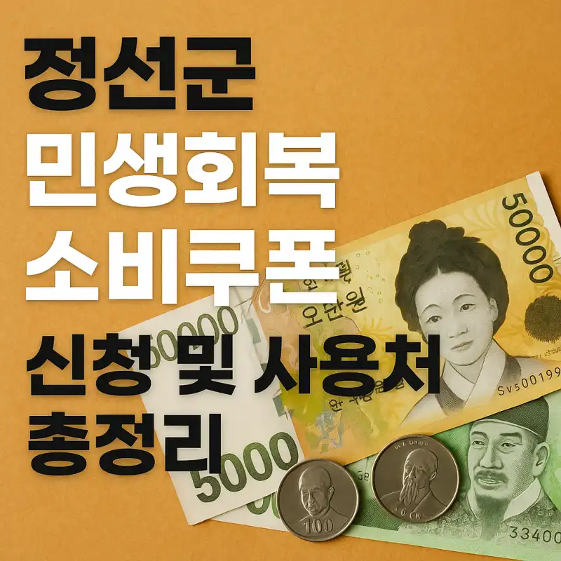 정선군 민생회복 소비쿠폰 신청 및 사용처 총정리