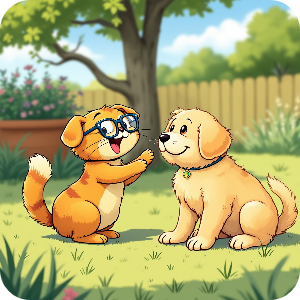 사랑스런 고양이와 강아지가 함께 행복하게 있는 이미지