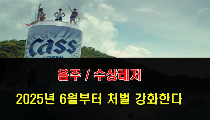 2025년 6월부터 수상레저 활동 중 음주 처벌 강화