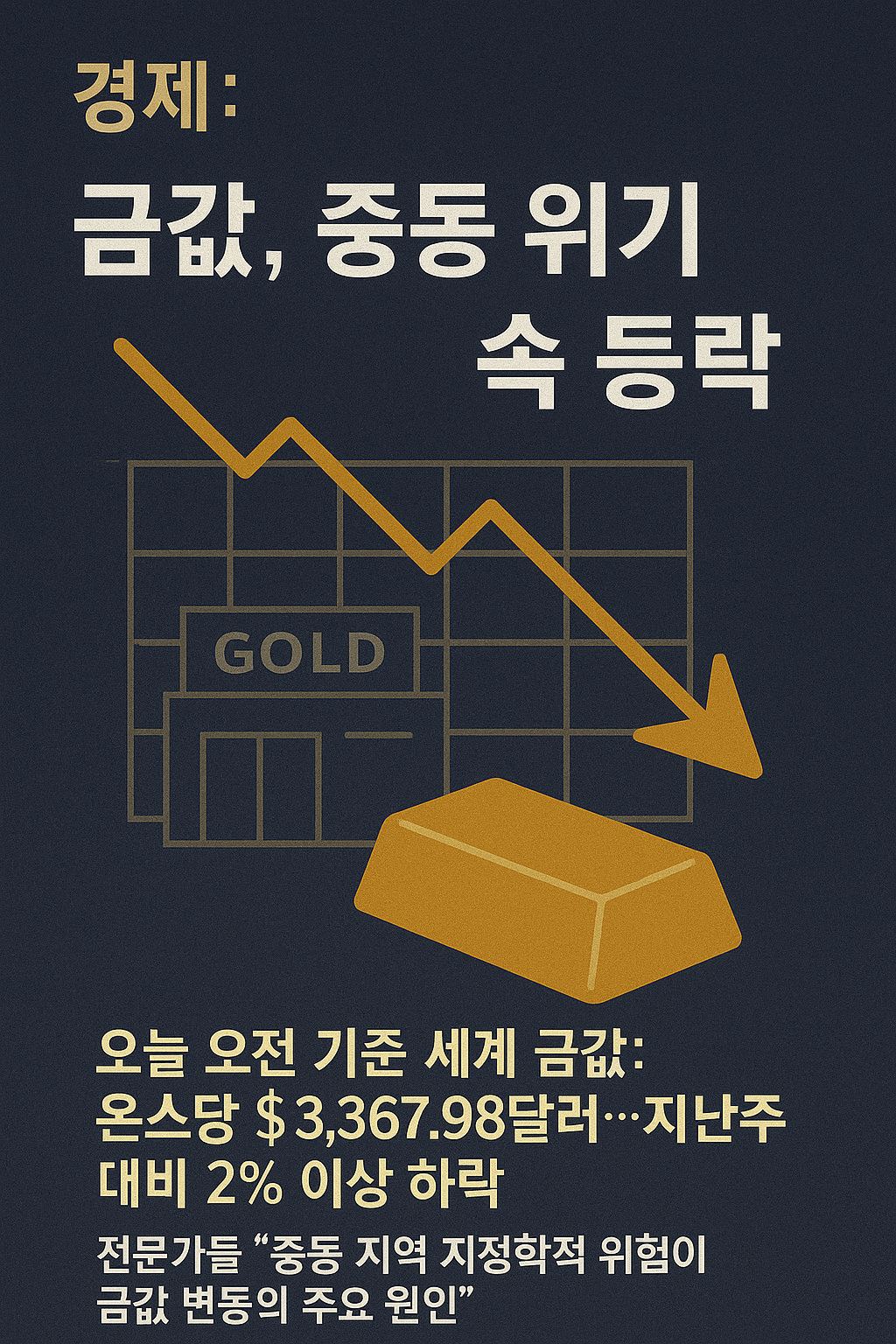 경제: 금값, 중동 위기 속 등락