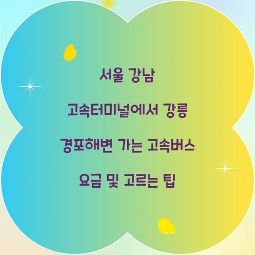 서울 강남 고속터미널 강릉 경포해변