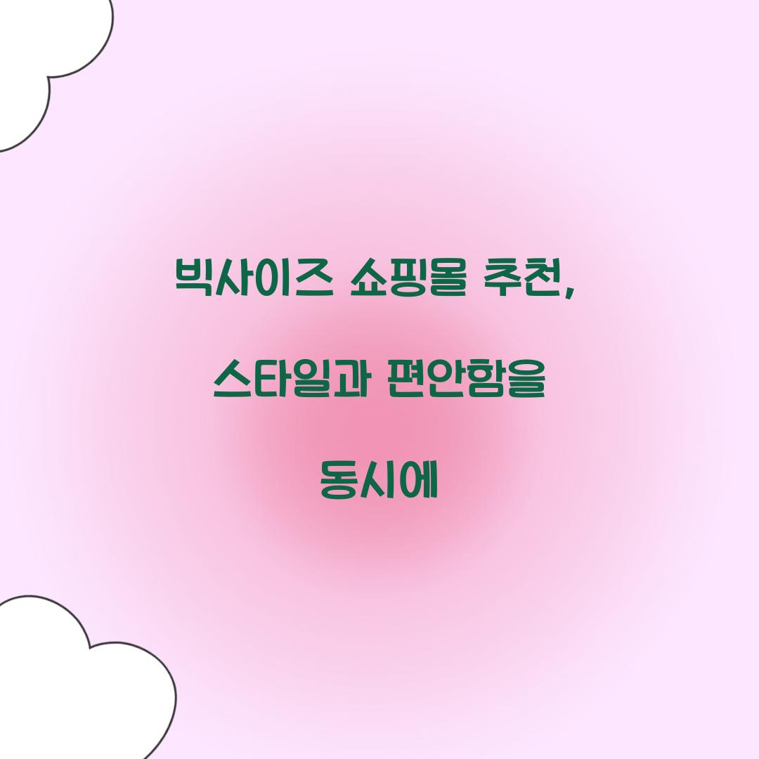 빅사이즈 쇼핑몰 추천