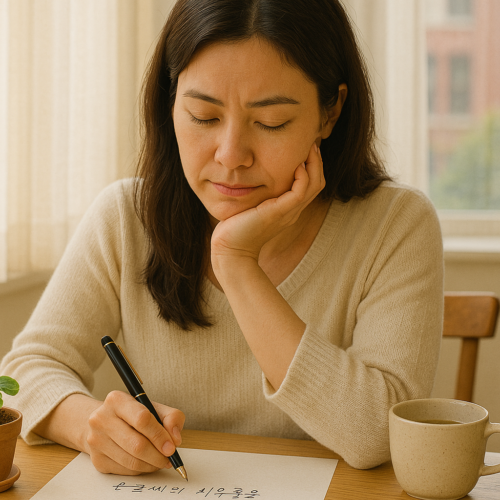 퇴근길 손글씨 루틴 관련 이미지