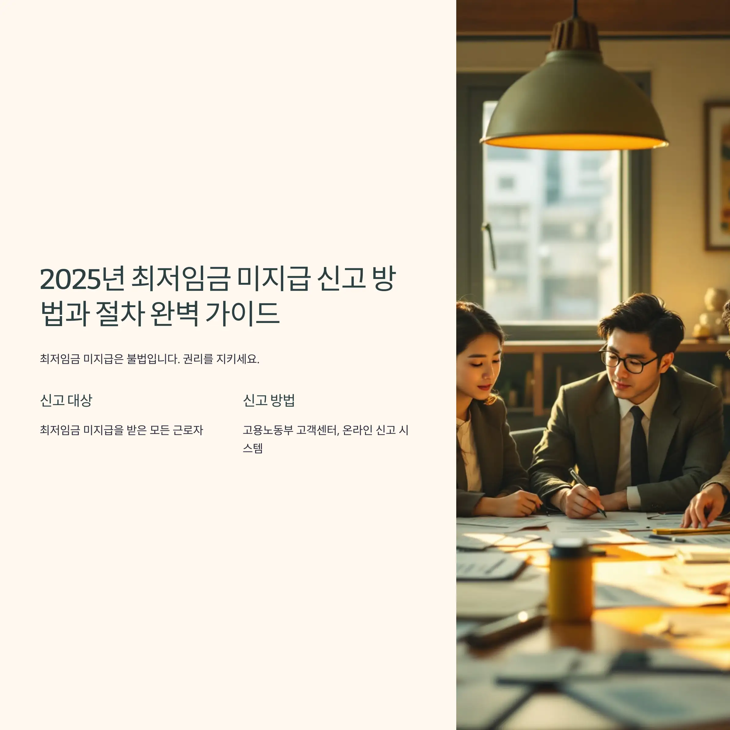 2025년 최저임금 미지급 신고 방법과 절차 완벽 가이드