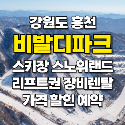 비발디파크 렌탈샵 스키장 스노위랜드 리프트권 가격 할인 예약 카드뉴스