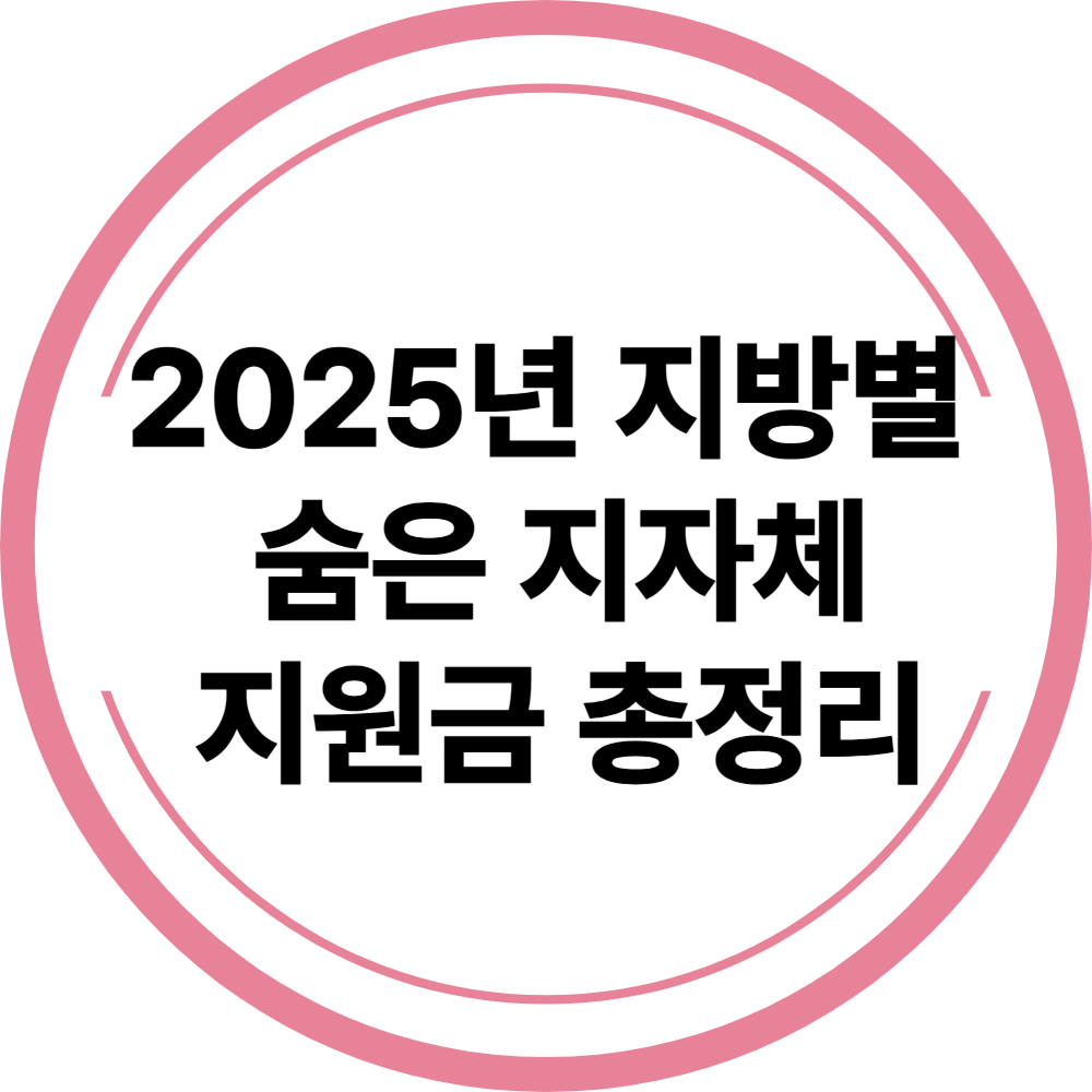 2025년 지방별 숨은 지자체 정부 지원금 총정리