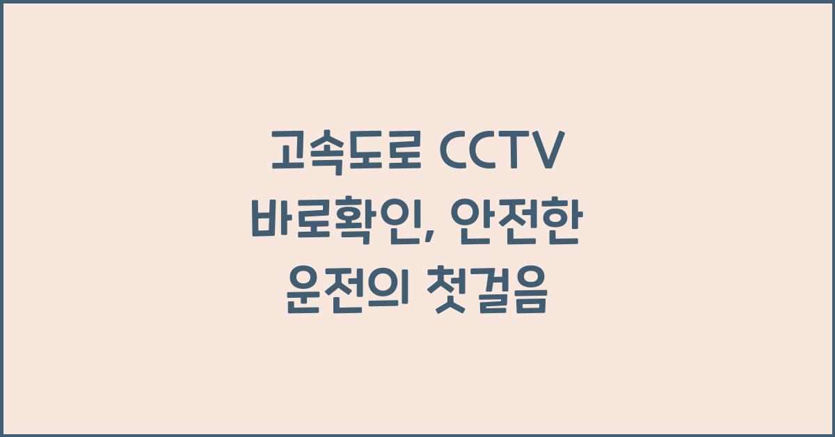 고속도로 cctv 바로확인