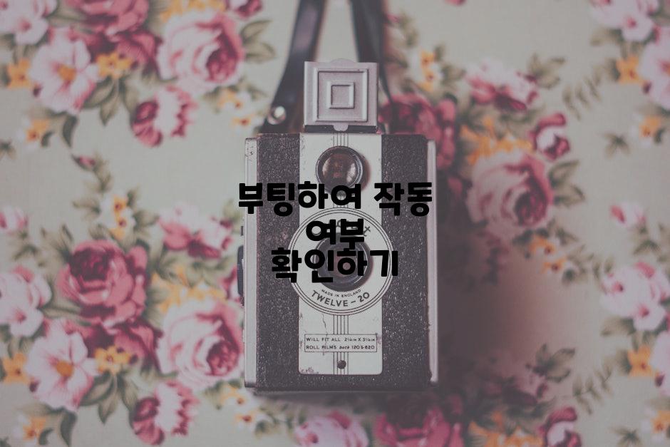 부팅하여 작동 여부 확인하기