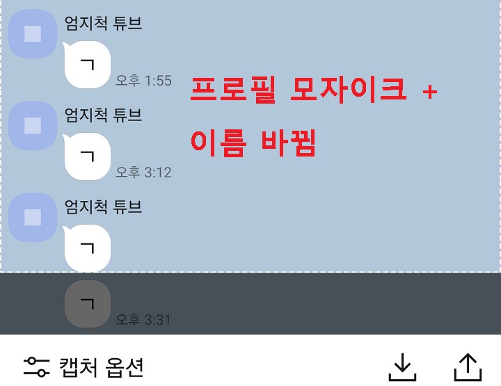 프로필 모자이크되어 보임