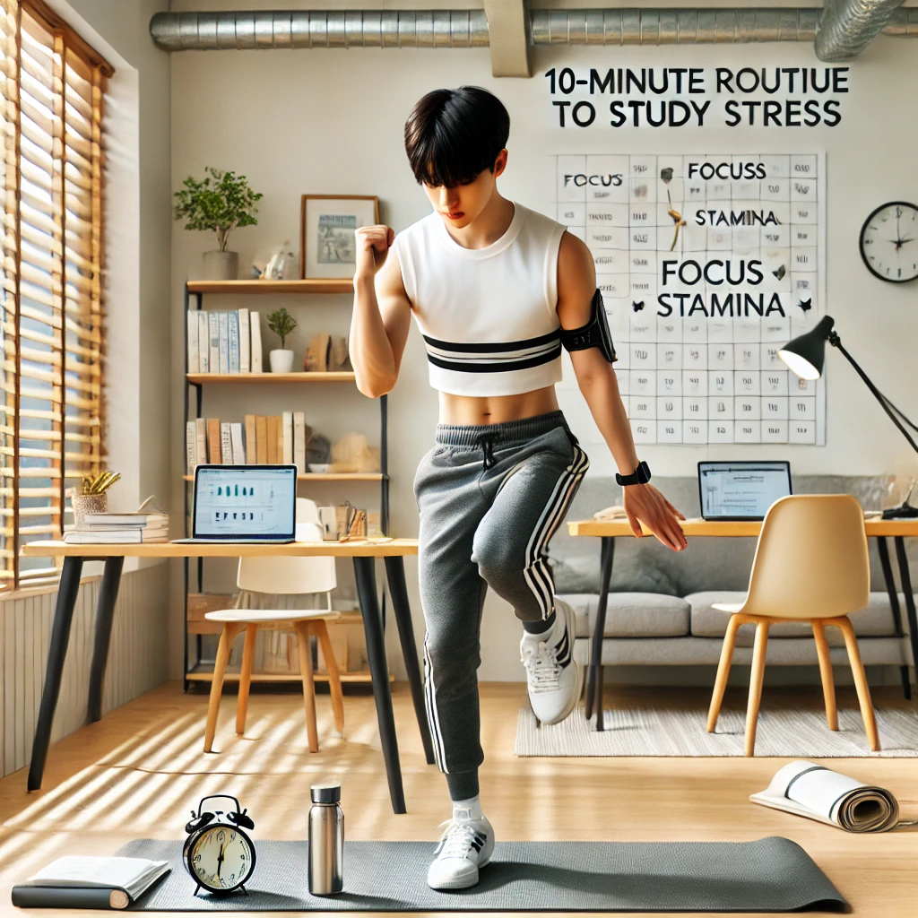 공부 스트레스 날려버릴 10분 운동 루틴 (집중력↑ 체력↑), 10-Minute Workout Routine to Blow Away Study Stress (Concentration↑ Stamina↑)