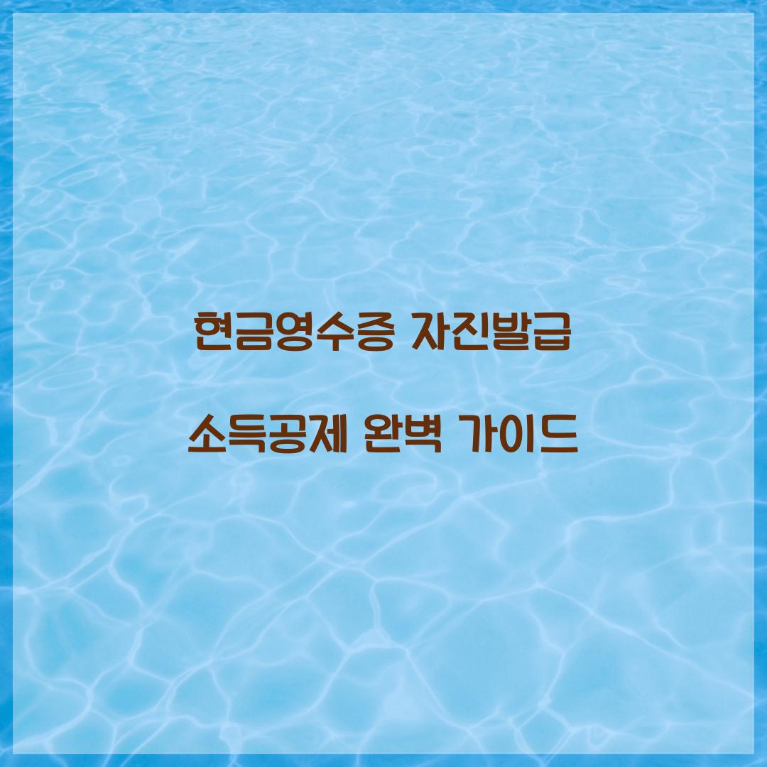 현금영수증 자진발급 소득공제